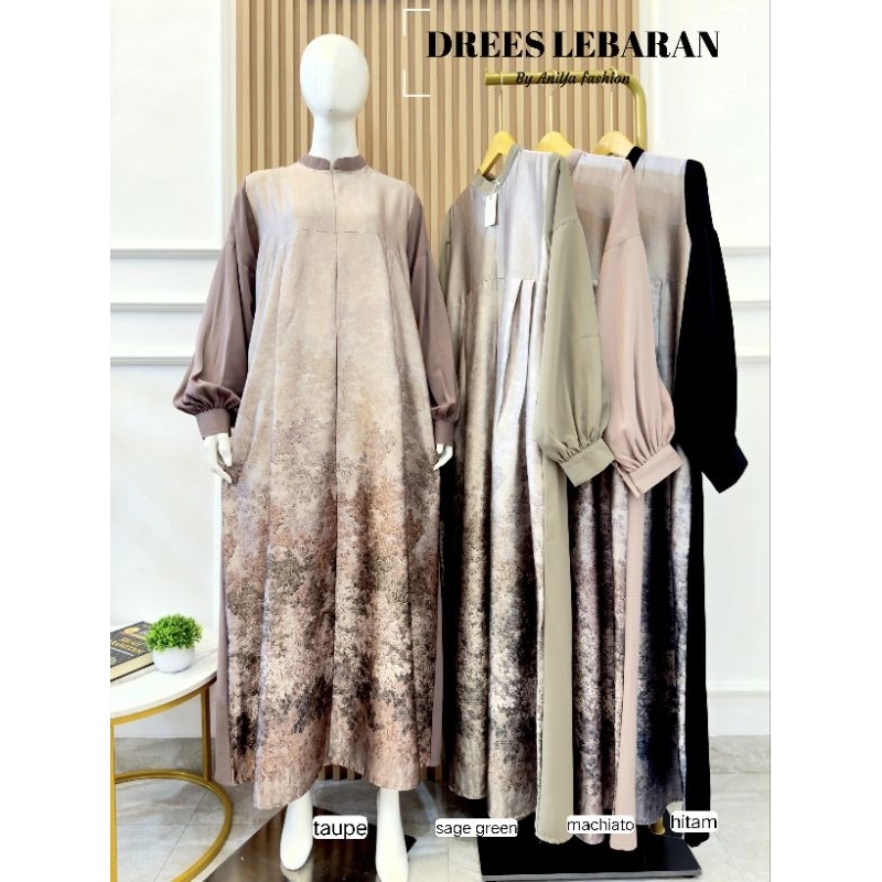 DRESS SILK SATIN PREMIUM BY ANIYA GAMIS SILK MOTIF