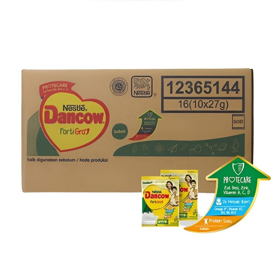 

Dancow FortiGro Instant Sachet 26 gr / Dus isi 16 gtg x 10 sachet / Susu Bubuk Anak