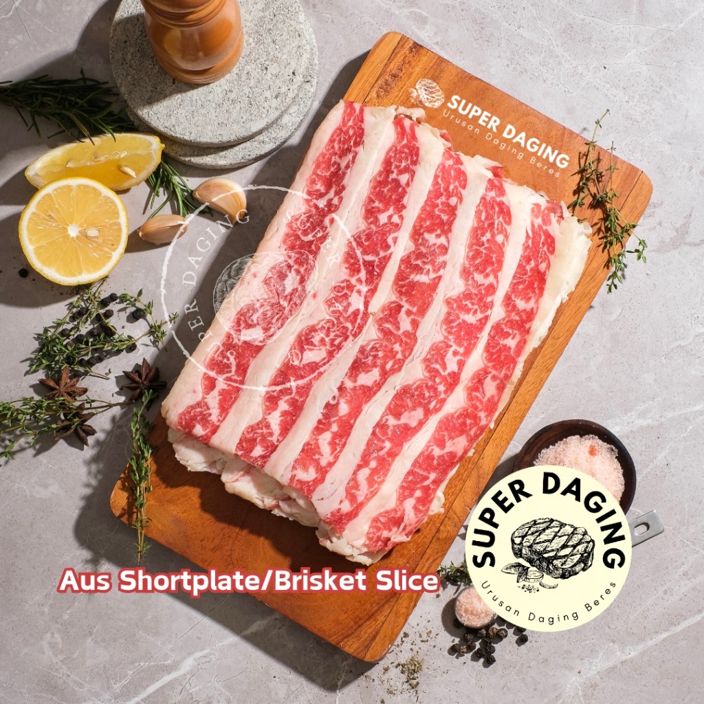 

Australian Shortplate / Brisket Beef Slice 1kg - Super Daging Malang