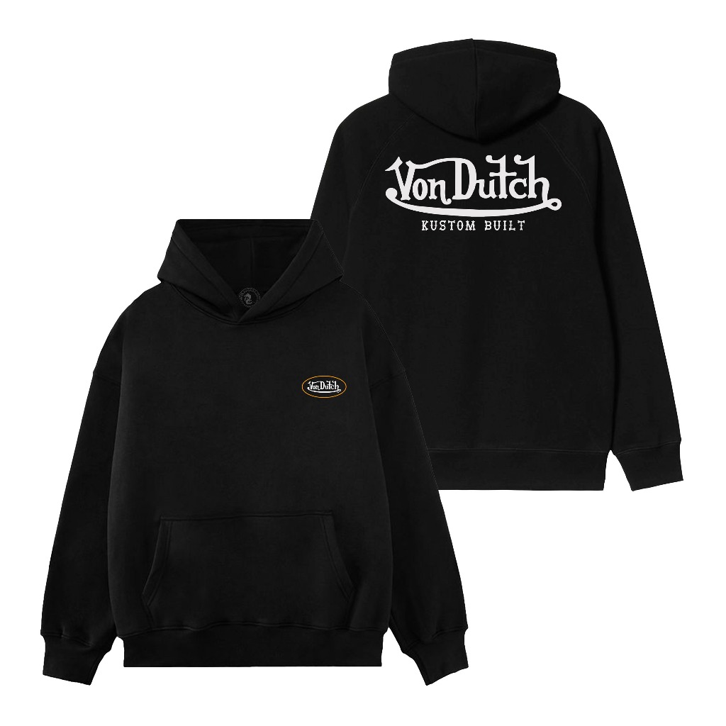 Sweater Hoodie Pria Keren Vondutch Bahan Fleece Oneshirt