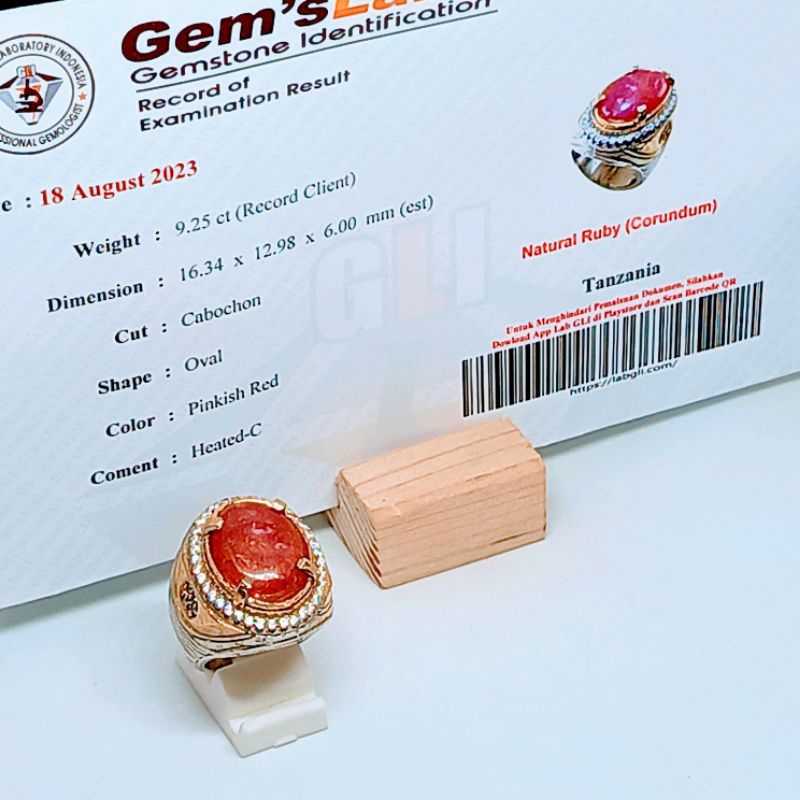 Cincin Natural Ruby + Memo