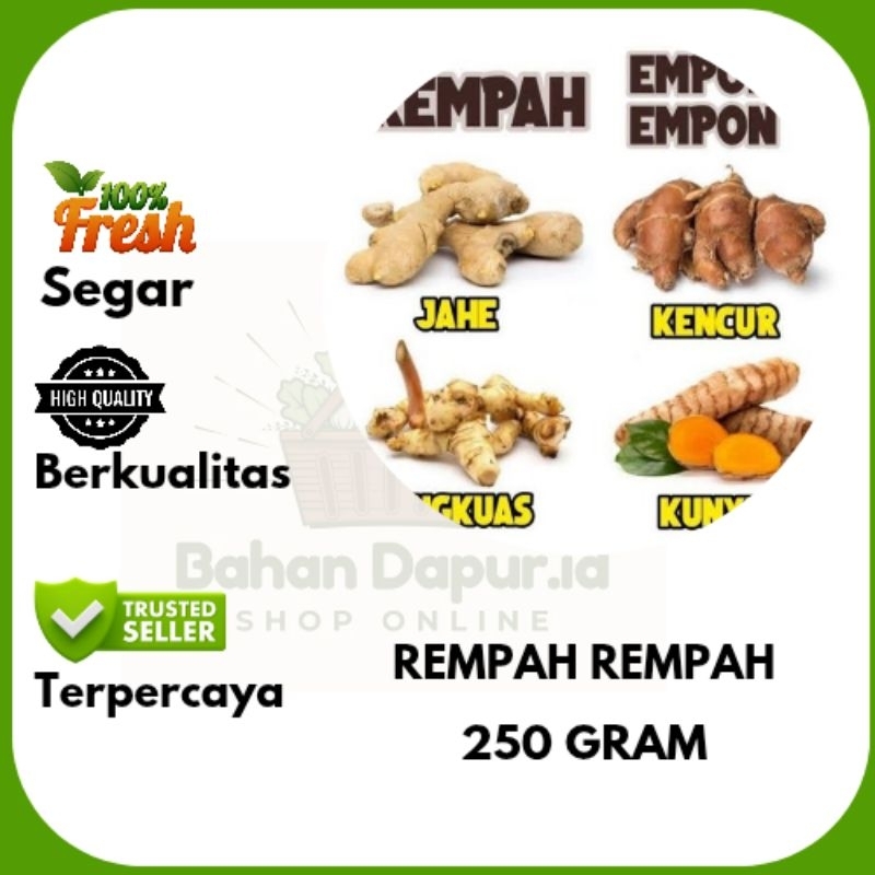 

REMPAH JAHE KUNYIT LENGKUAS KENCUR | 250 GRAM