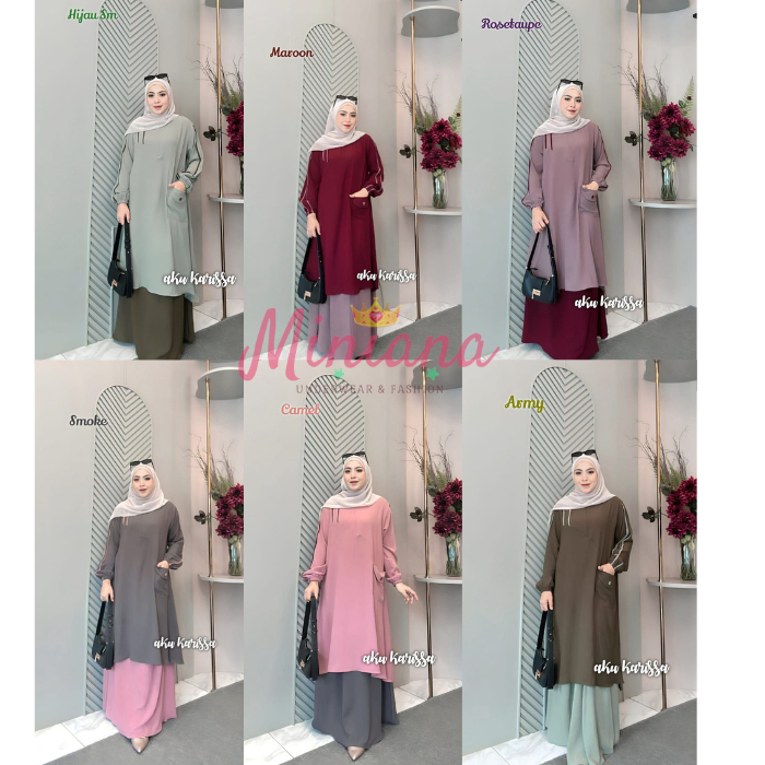 Naufa Set Rok Malaysia By Aku Karissa Setelan Atasan Rok Wanita Murah
