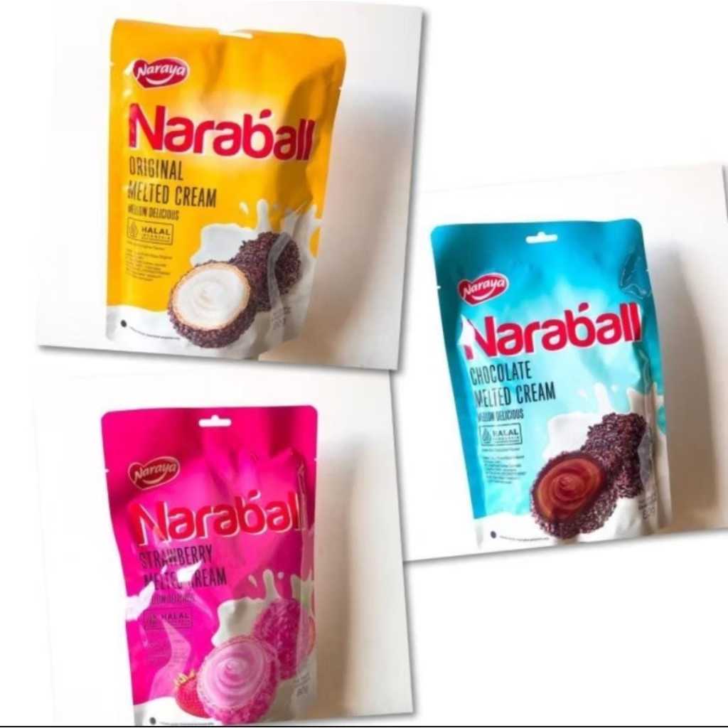 

Naraya NARABALL Wafer Ball Original Chocolate Strawberry Melted Cream - Netto 80gr