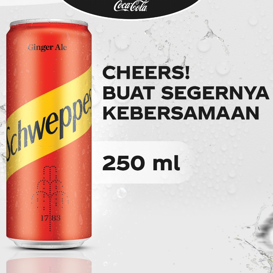 

Schweppes Ginger Ale 250mL Can Kaleng Ginger Soda Water