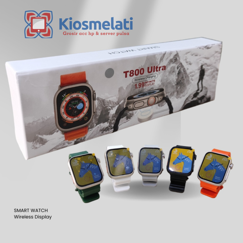 Jam Tangan Smartwatch T800 ULTRA Hiwatch Pro Wireless Charging