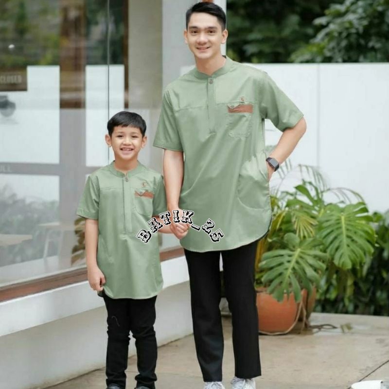 BAJU KOKO KURTA COUPLE AYAH DAN ANAK TERBARU 2024 // COUPLE ANAK KOMBINASI COKLAT