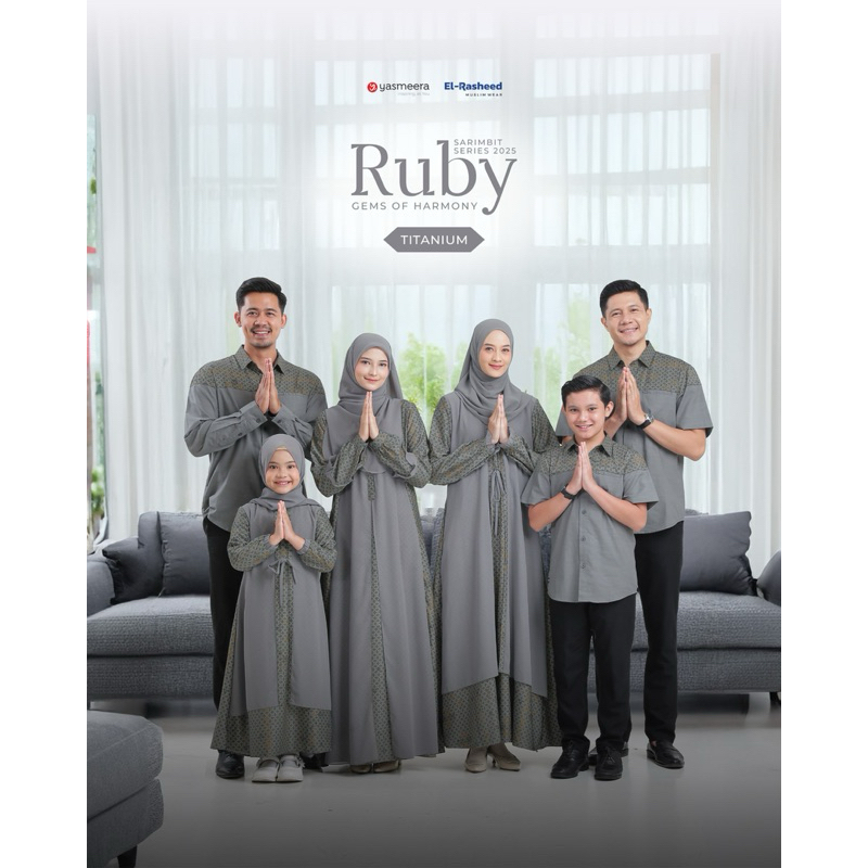 YASMEERA - Ruby Family Tittanium / Sarimbit 2025 Couple Keluarga Family Set Baju Lebaran Original by