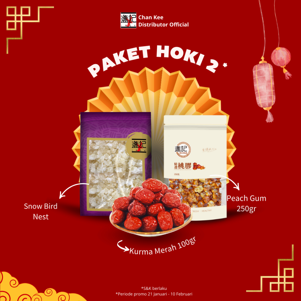 

[Hemat] Paket Hoki 2 Spesial Imlek Peach Gum | Angco Kurma Merah | Snow Bird Nest Sarang Burung