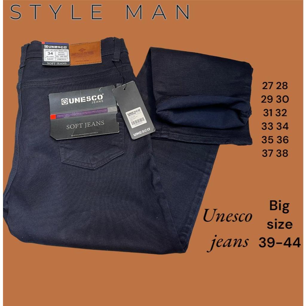 BIG SIZE 27-44 UNESCO JEANS Celana Panjang Jeans Pria Reguler terlaris 2025 / Jeans Standard Bahan S