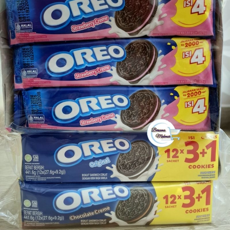 

OREO Sandwich New isi 12 sachet (@ 3 +1 keping)