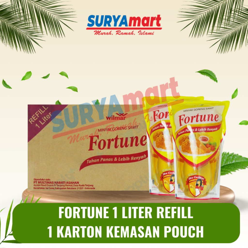 

1 Karton Minyak Fortune 1 Liter Refill Isi 12pcs Kemasan Pouch/Berdiri (Bukan Bantal)