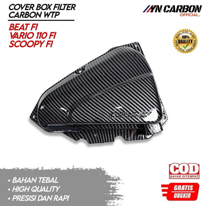 Cover Box Filter Carbon Pgm Fi Kzl K16 Beat fi Scoopy Fi Vario 110 Fi  Starter Kasar Tutup Box filte
