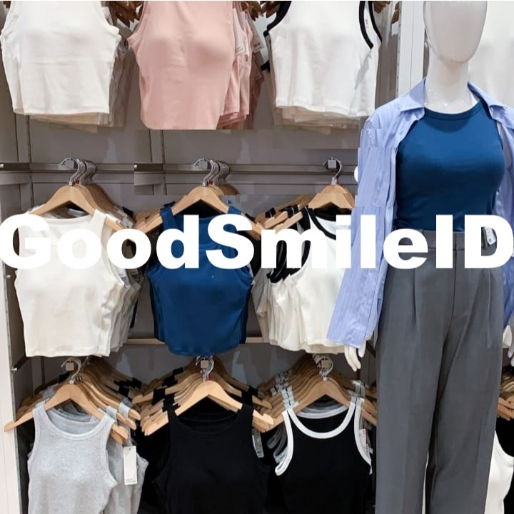 SALE Women Atasan Crop Bra Rib Lengan American Tank Top Wanita Tanktop UNIQLO