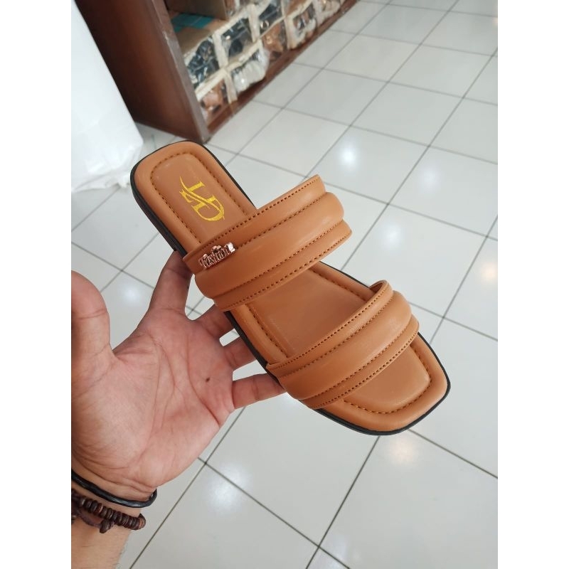 LD (by lolinda)Sandal Wanita Slop Kekinian Sandal Teplek perempuan