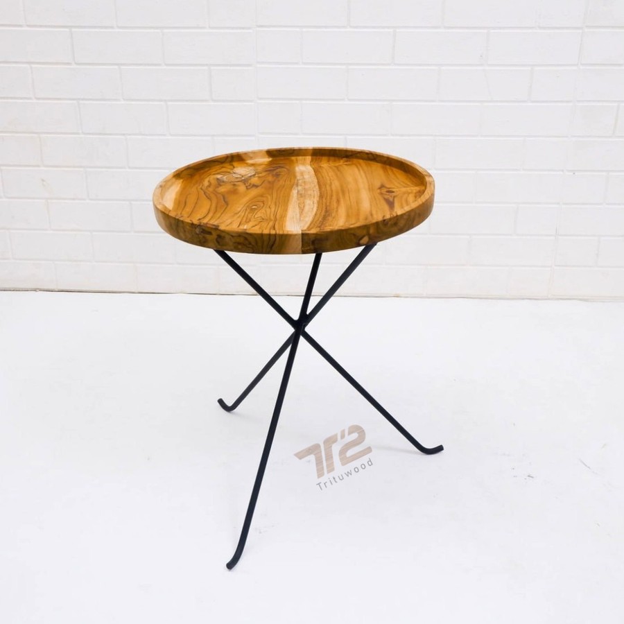 Meja kopi kayu bulat. Meja kopi kayu kecil. Meja kopi kaki besi. Meja kopi minimalis. Meja sudut kay