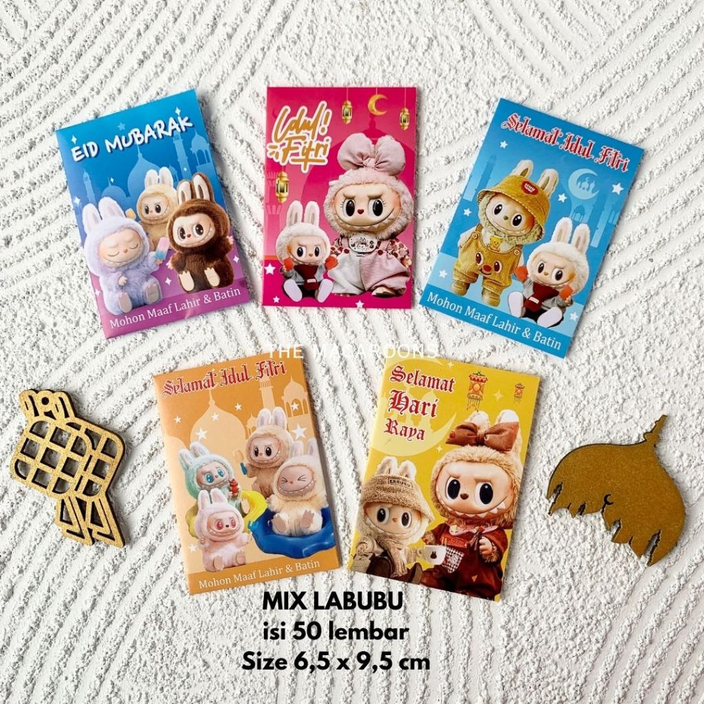 

Amplop Lebaran tema Labubu 2025 Idul Fitri / Angpao THR Eid Mubarak