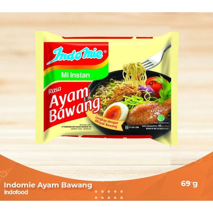 

INDOMIE MIE AYAM BAWANG 69gram indomie kuah