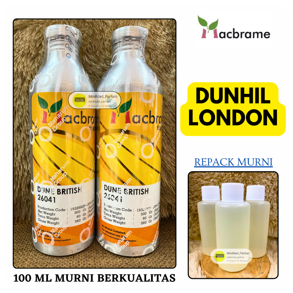 Bibit Parfum Cwo DUNHIL LONDON Berkualitas 100 ML Repack MACBRAME Dune BRITISH