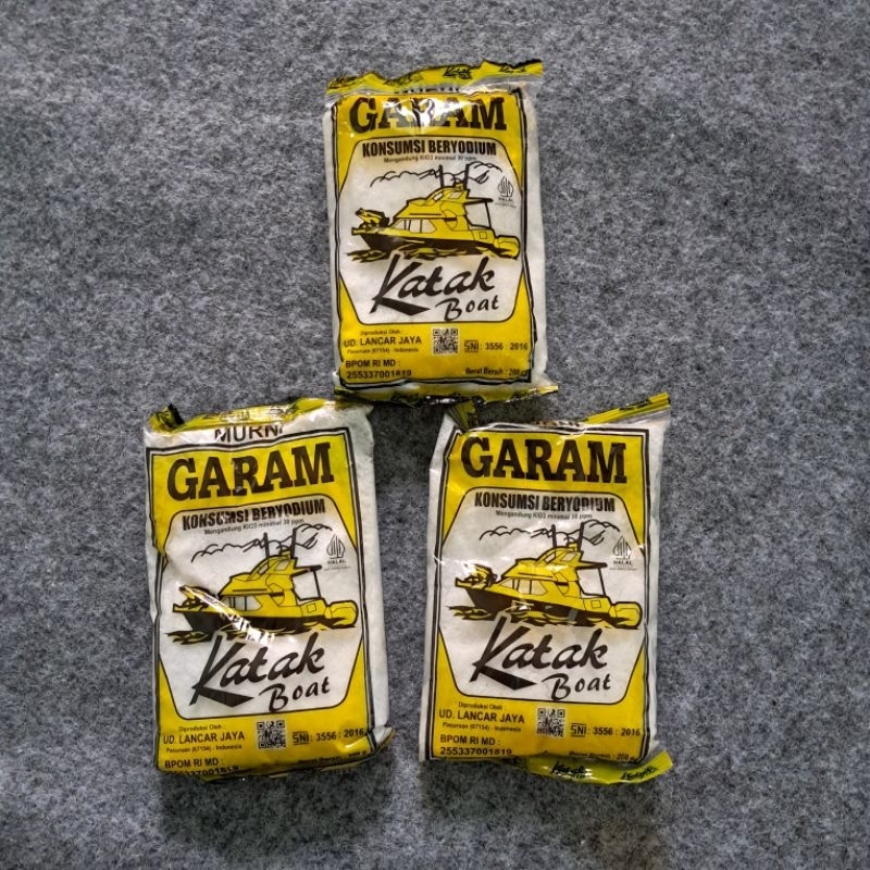 

Garam dapur 200 gr cap katak boat