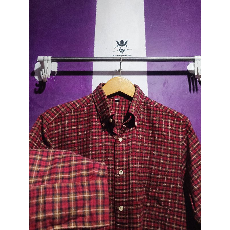 kemeja pria l FLANEL Uniqlo ORIGINAL SECOND