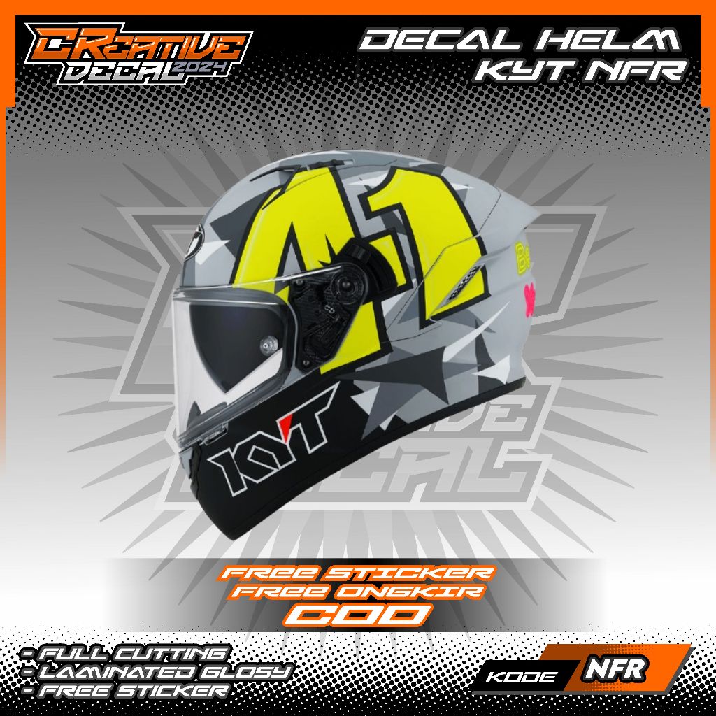 STIKER DECAL HELM KYT NFR FULLFACE | DECAL HELM | DECAL STIKER