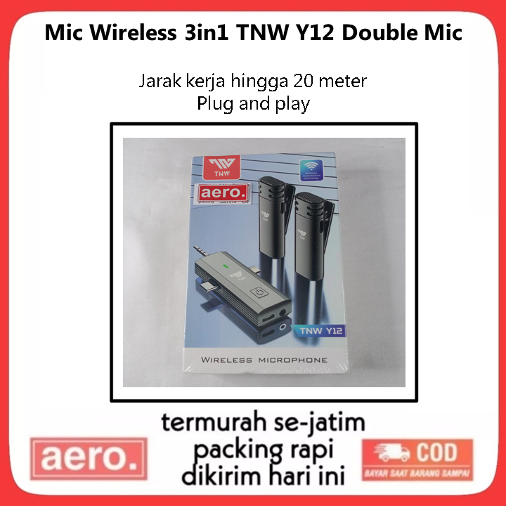 Mic Wireless 3in1 TNW Y12 Double Mic