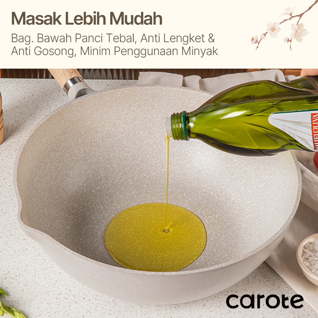 diskon carote panci wok wajan penggorengan satuan 26/30 cm lapisan granit anti lengket dilengkapi