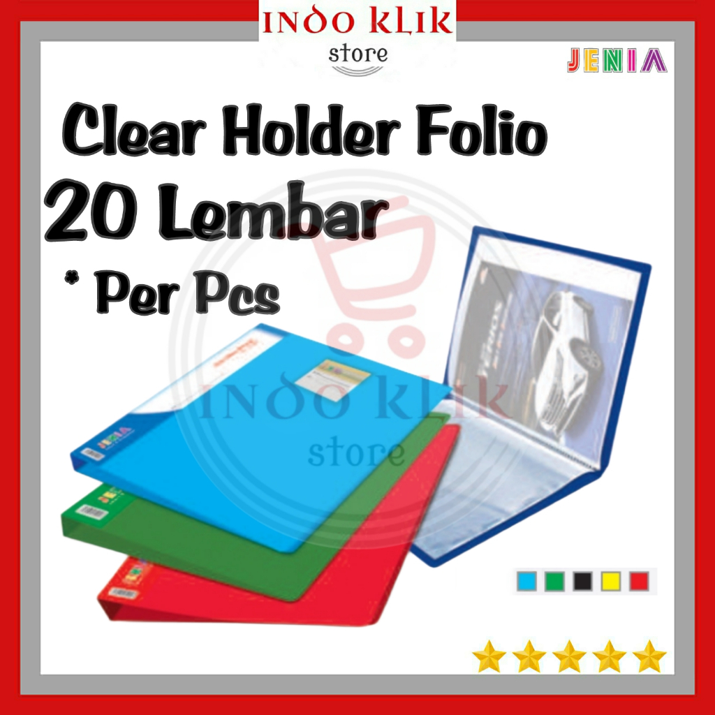 

Clear Holder JENIA Folio 20 Kantong / Map Plastik Album Rapot 20 Pocket