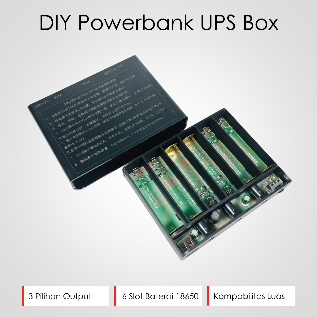 DIY Power Bank UPS Box DC USB Battery 18650 5/9/12V