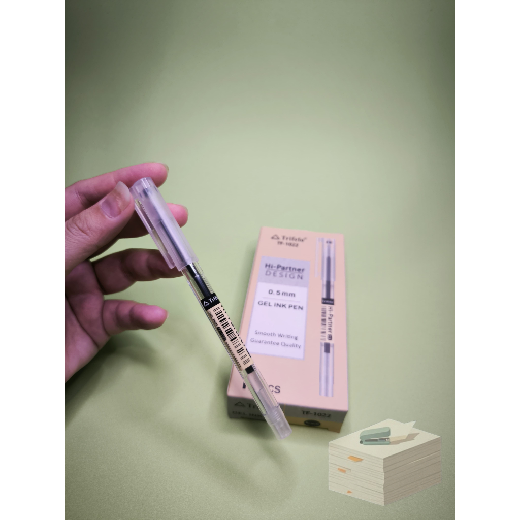 

Trifelo Gel Pen TF-1022 0,5mm Hi Partner | isi 12 per pack Pulpen Gelpen Hitam Set Pulpen 12pcs