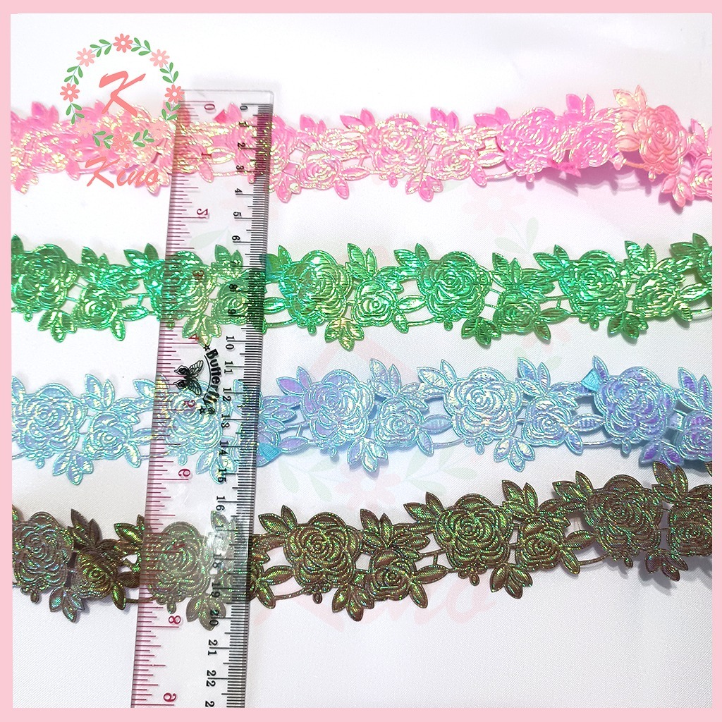 

Renda mawar kelip [PER 5 METER] bahan satin vintage rustic hiasan mukena hiasan hijab bahan satin aksesoris hampers hadiah dekorasi souvenir seserahan pernikahan