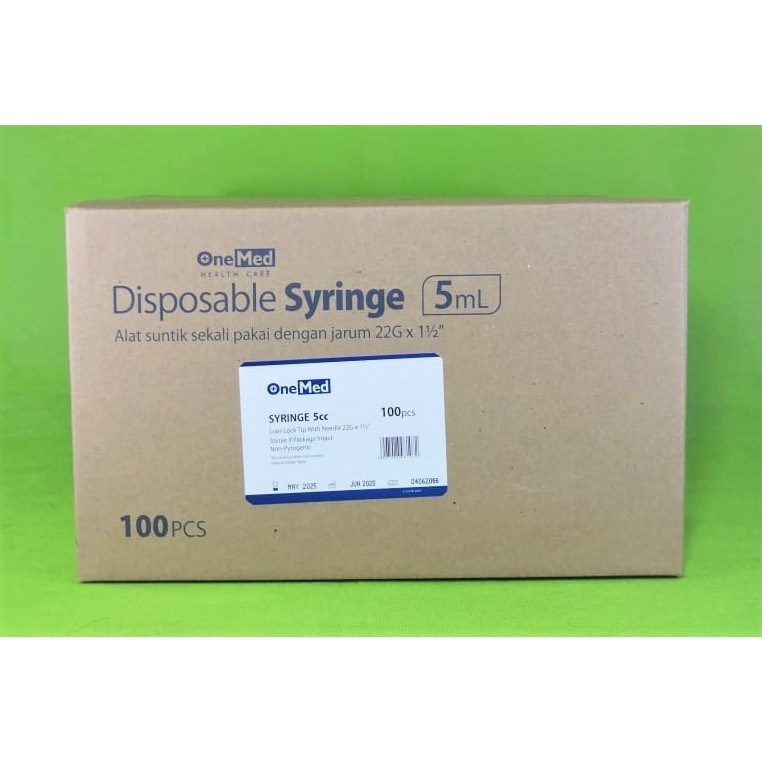 Spuit 5cc Onemed/ Syringe/ Alat Suntikan/ Alat Injeksi 5ml per Box