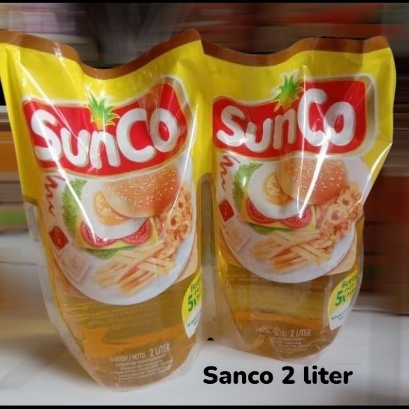 

Minyak goreng Sunco ukuran 2 liter