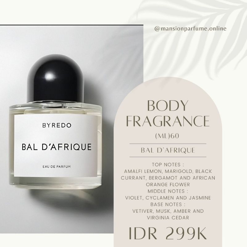 MANSION Signature Parfum , Bal d'Afrique BYREDO