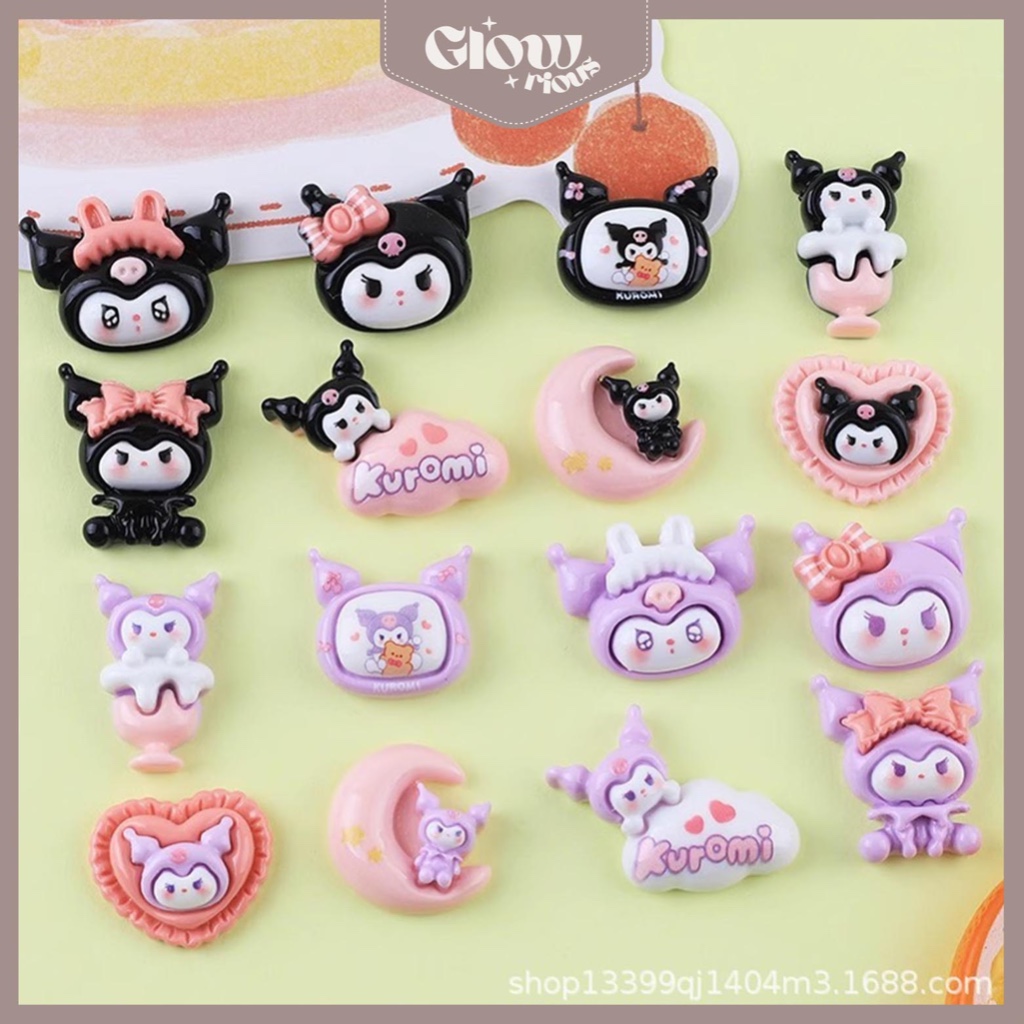 

GR Stiker 3D Resin Clay Per Pcs DIY Kuromi Purple Lucu Imut Buat Dekor / Stiker Mainan Tempel 3D-010