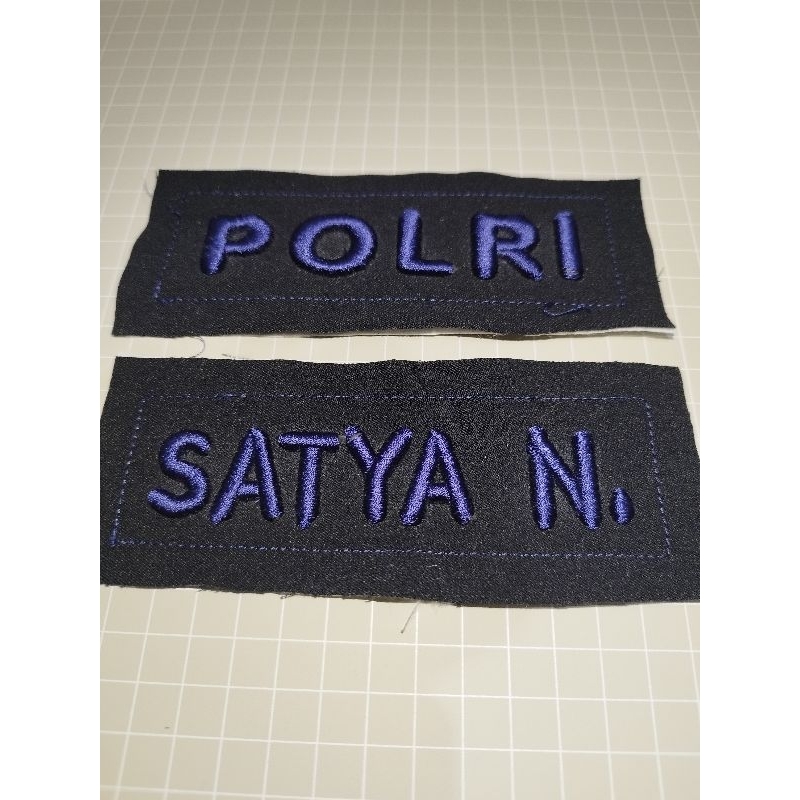 BORDIRDEWE - Bordir timbul nama polri seragam hitam Brimob