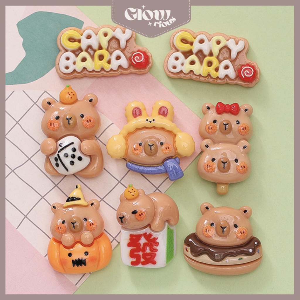 

GR Stiker 3D Buat DIY Dekor Botol Gantungan Kunci Dompet Sandal Lucu Karakter Capybara Mainan 3D-019