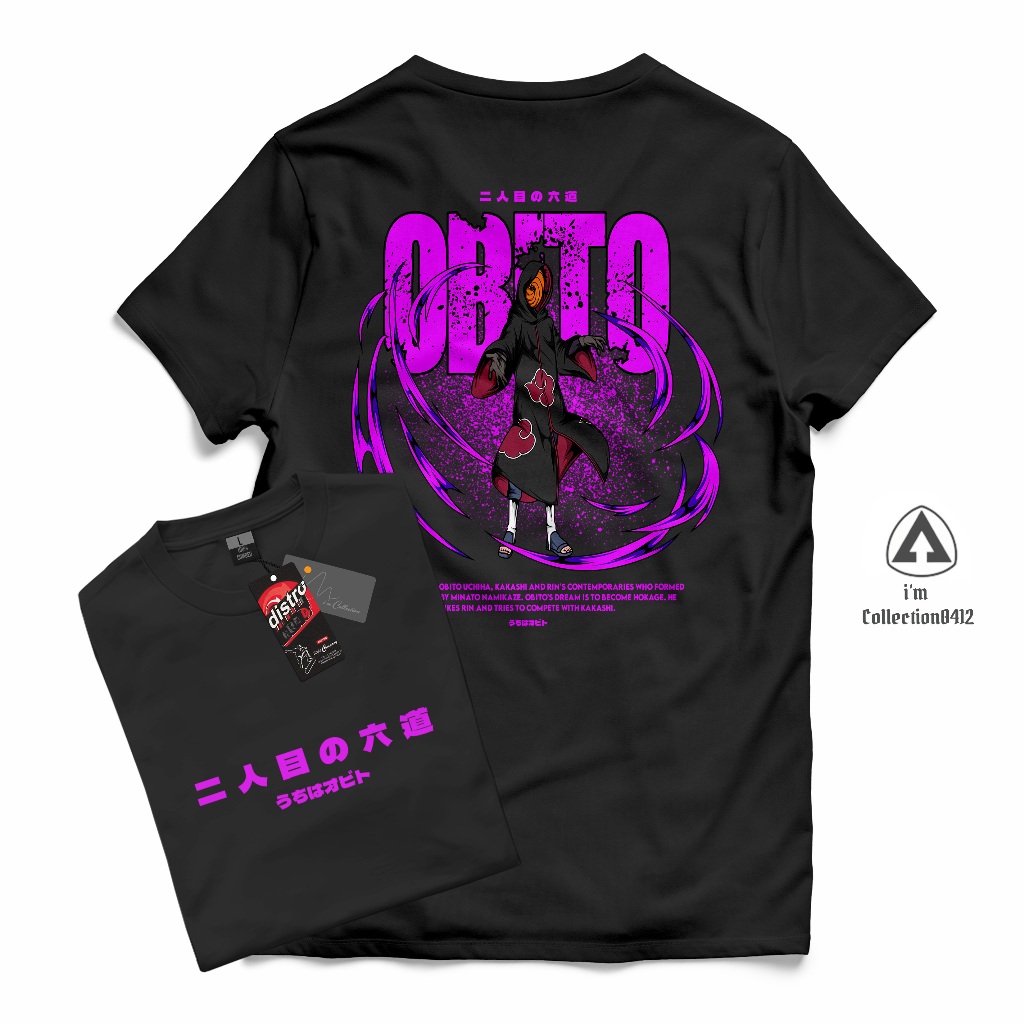 OBITO - KAOS DEWASA MOTIF ANIME NARUTO BORUTO KARAKTER OBITO AKATSUKI