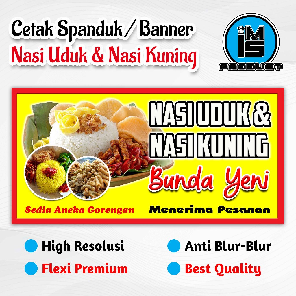 cetak spanduk banner nasi uduk dan nasi kuning