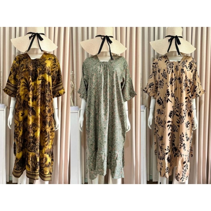 Gaun Batik Wanita Lengan Pendek Daster wanita Bumil Jumbo