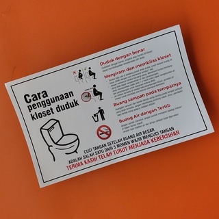 Stiker Chromo Cara Penggunaan Closet Duduk, Stiker Cara Pakai Toilet Duduk, Bahan Chromo