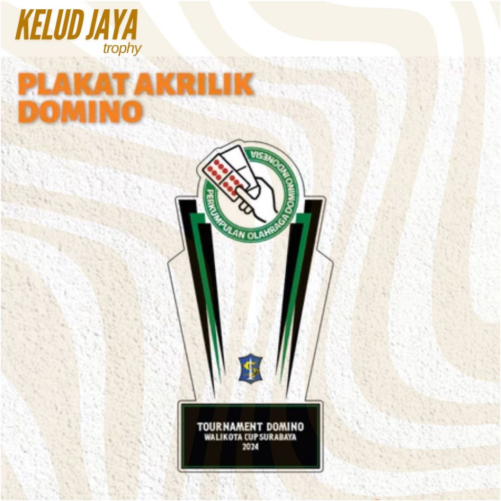 Piala Domino Piala Gaple Plakat Domino Plakat Gaple Akrilik Custom