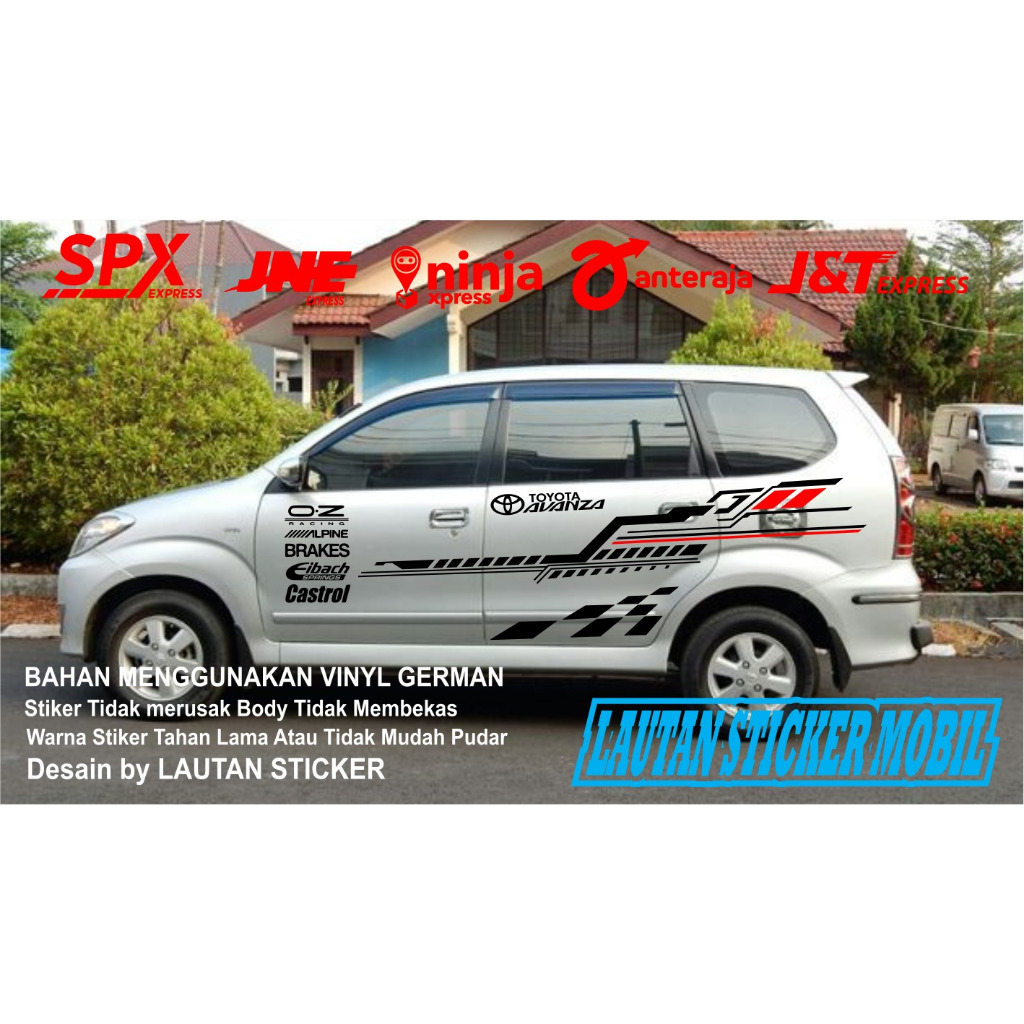 cutting sticker mobil toyota avanza tipe G R E dll stiker body samping mobil toyota avanza