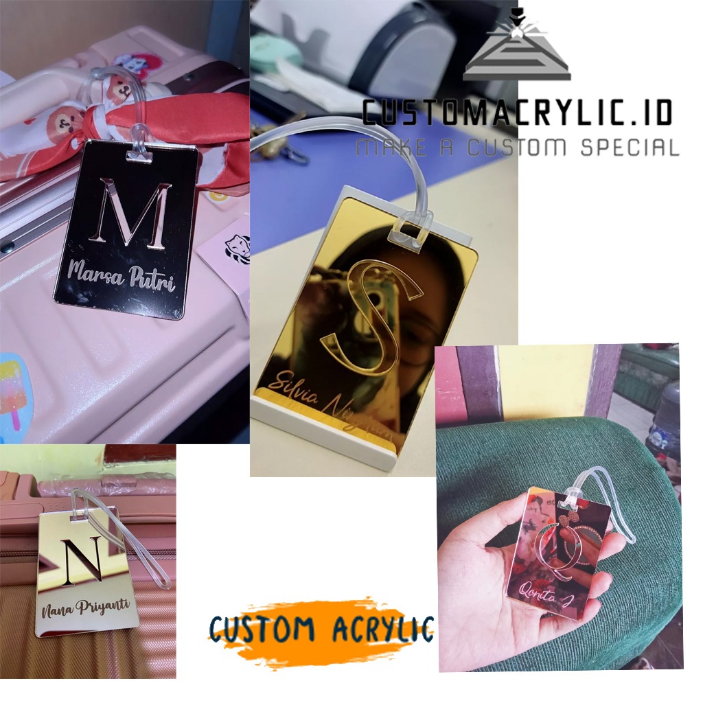 CUSTOM LUGGAGE TAG / BAG TAG | LUGGAGE TAG ACRYLIC / Akrilik | Tali Koper | Identitas Tas Koper