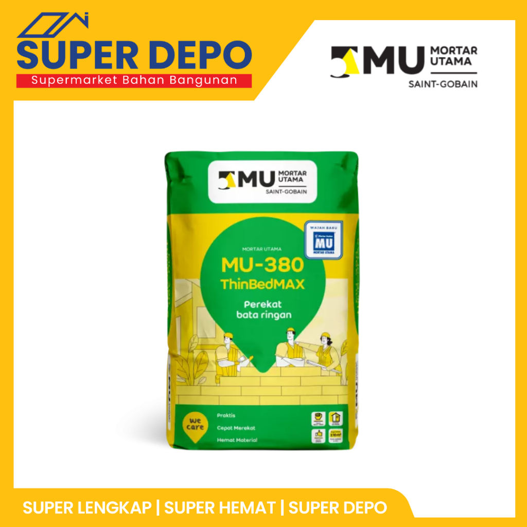 PEREKAT BATA RINGAN MORTAR UTAMA - MU-380 THINBEDMAX 40 KG