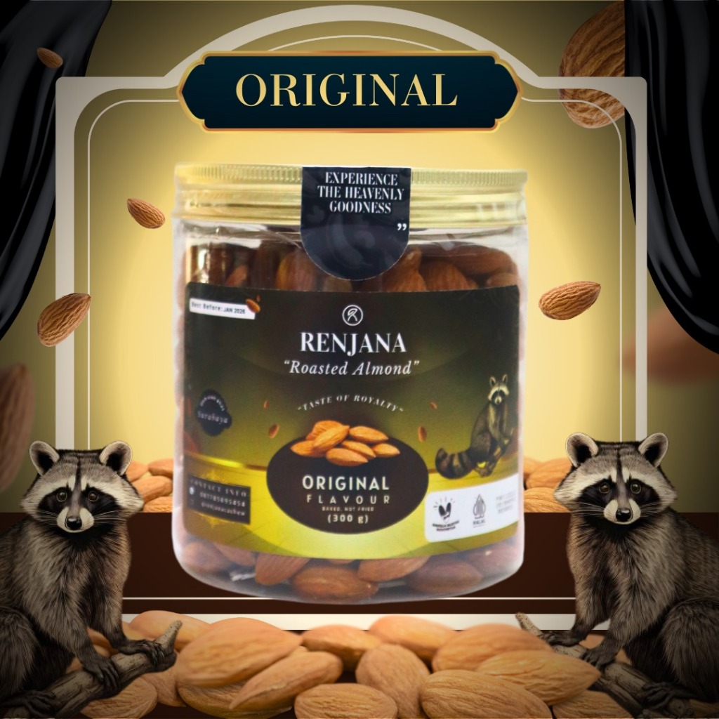 

Kacang Almond Oven / Almond Panggang / Roasted Almond | ORIGINAL - RENJANA CASHEW 300gr