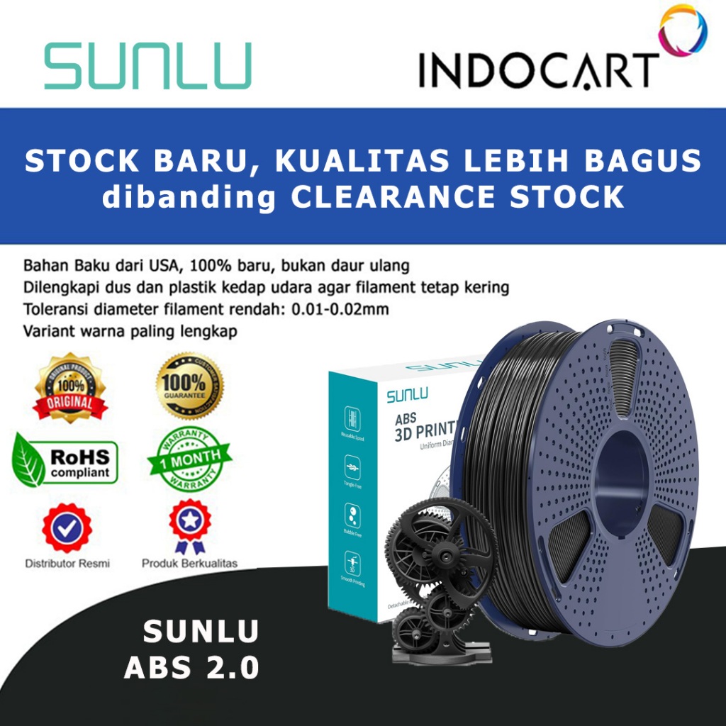 IndoCart 3D Printer Filament SUNLU ABS Strong And Durable Filament 1.75mm 1kg