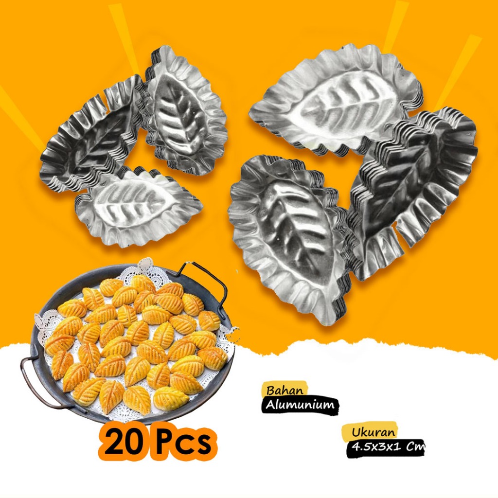 Cetakan Nastar Daun 20 Pcs Kue Nastar / Kue Satu Motif Daun