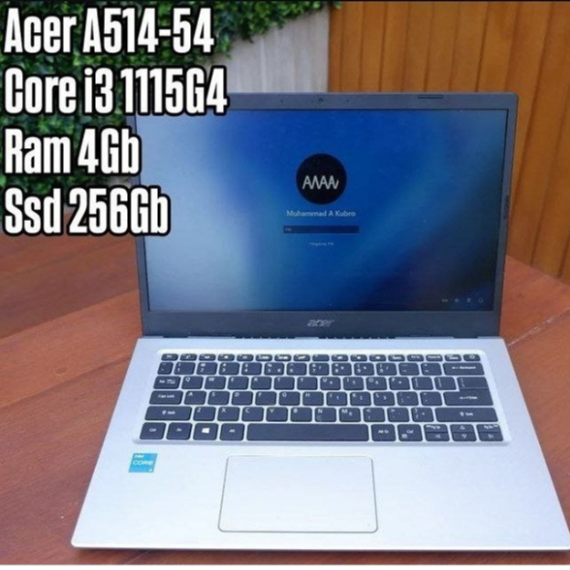 Laptop Acer A514-54 Core i3 1115G4 Ram 4Gb Ssd 512Gb SCU17315 Normal Siap Pakai - Laptop Murah - Lap